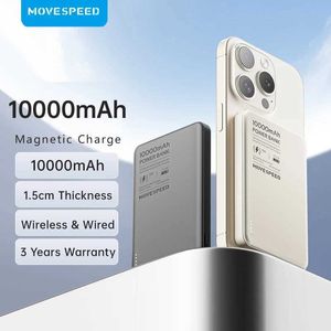 Банки питания сотового телефона Movespeed S10 Беспроводной магнитный пакет мощности 10000MAH Ultrathin Portable PD20W Внешнее аккумуляторное зарядное устройство подходит для iPhone Samsung и Xiaom