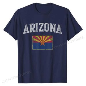 Męskie koszulki Arizona flaga retro mężczyzn mężczyzn Kobiety prezent dla dzieci