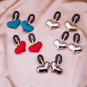 Stud Earrings Long Exaggerated Love Resin Chain Korean Fashion Multi-layer Acrylic Simple Geometric Wholesale