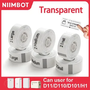 Niimbot Transparent Etikett för D11 D110 Mini Portable Thermal Printer Självhäftande vattentät anti-olja Prislapp klistermärke