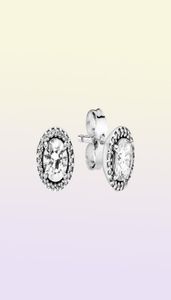 Classic Elegance Stud Earrings Authentic 925 Sterling Silver Studs Clear Cz Passar European Style Studs Jewelry Andy Jewel 296272CZ8073989