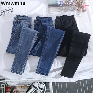 Jeans feminino Cantura alta calça de jeapis skinny Women Women Casual Streetwear Wash Plus Tamanho 34 Vaqueros esticado vintage Kot Pantolones