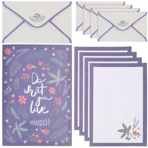 Prezentowe karty imprezowe Piękne kwiatowe papiery papiernicze Kolor koperty papierowy zestaw do listu