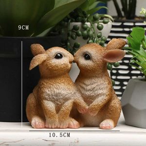 Garden Decorations 1 piece of kissing couple rabbit ornaments garden ornaments and courtyard accessories