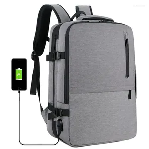 バックパック多機能男性外部USBショートセクション男の子用防水ラップトップバッグ大容量旅行