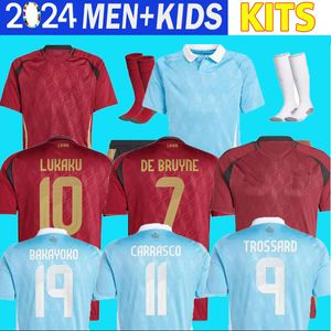 Belgien 24 25 Fußball-Jersey de Bruyne Lukaku Doku 2024 Nationalmannschaft Fußballhemd 2025 Männer Kinder Kits Sets S-2xl Zug Carrasco Tielemans Bakayoko Trossard