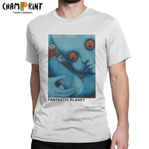 Erkek Tişörtleri Fantastik Gezegen T-Shirts Erkekler La Planete Sauvage Alan Gündelik% 100 Pamuk Tişört Kısa Slve T Shirt T240425