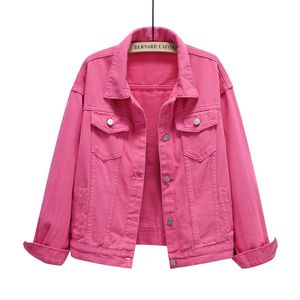 Spring autumn Denim Jacket Women Casual Tops Short Coat Female color Jean Jackets Cotton Loose Outerwear Woman Tops 240416