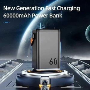 Cell Phone Power Banks New Overlongth Endurance Outdoor Emergency Portable Power Supply Mobile Phone Charger 60000 mah Large Capacity Power Pack J240428