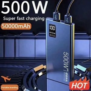 Mobiltelefon Power Banks 500W Ultra Fast Charging Power Pack 50000 AMH Power Pack Compact Upgrade Portable Power Pack lämpligt för Xiaomi Huawei Samsung J240428