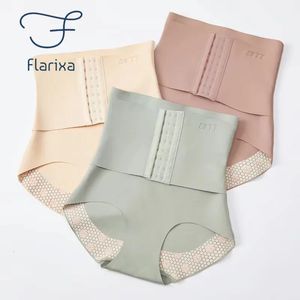 Flarixa 2 1 Kalça Asansör Düz Belly Womens Panties Vücut Shapewear Kadın İnce Bel Trainer Shaper Sculping Corset 240426