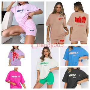 Mädchen weiße Hemden Sets Frauen T -Shirt Designer T -Shirt Sommertops losen Solid Color Sweatshirt T -Shirt Luxus Casual Clothet Tide Sprühte Tops Frauen Fox Tracksuit Anzug als