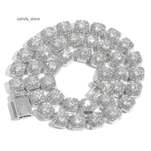 Partihandel 10mm VVS Moissanite Tennis Chain Iced Out Women Fine Jewelry Tennis Necklace