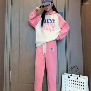 Bekleidungssets Mädchen Sweatshirts Hosen Kinder Anzüge 2pcs/Set Baumwolle 2024 Fashion Spring Herbst Formal Sport Teenager Kinder