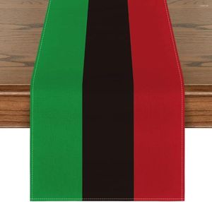 Table Cloth Green Black Red Kwanzaa Linen Runners June 19th African Freedom Pride Juneteenth Dresser Scarf Holiday Party Decor