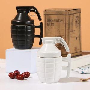 Personalized Creative Grenade Mug Internet Celebrity Funny Coffee Cup Shaped Ceramic with Lid 240422