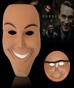 Nowy cosplay The Purge uśmiechniętą twarz maska ​​festiwalowa impreza Halloween maskarada pełna głowa maski całości dla dorosłych maski lo7327456