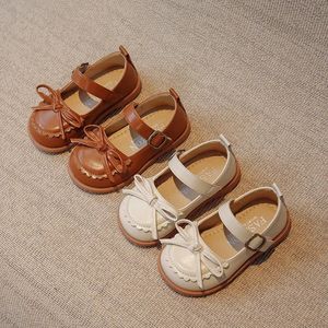 Французская детская обувь Summer Bow Girls Shoes Soft Sole кожаная обувь детская обувь для девочек Allmatch Casual Shoes Mary Jane Shoe 240416