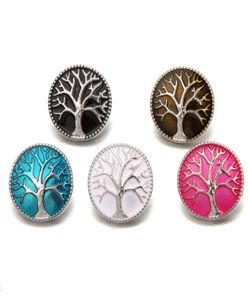 Drzewo mody życia 18 mm guziki biżuterii Proces szkliwa noosa kawałki DIY Ginger Snap Button Charms Bransoletka Naszyjka 5282926