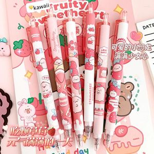 6pcs kawaii jel kalemler yazıyor pürüzsüz hızlı kuruyan siyah mürekkep okul ofisleri estetik kalem japon kırtasiye malzemeleri