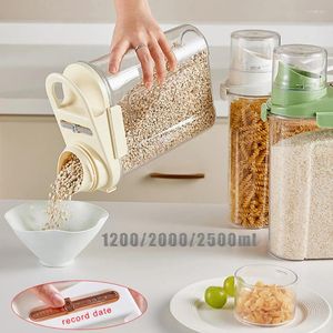 Garrafas de armazenamento Tanque de alimentos de cozinha de recipiente de cereal de armazenamento com copo de copo de copo selado com macarrão