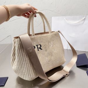 Klasyczny trójkąt słomka raffias duża zdolność torba plażowa luksusowy splot kupujący damski torebki weekendowe torby męskie