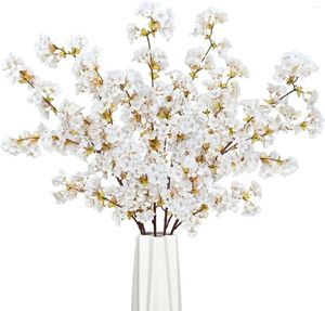 Dekorativa blommor SunM Boutique Silk Cherry Blossom Branches Artificial Tree Stems Faux Vase Arrangements