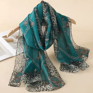 Fashion Print Design Women Silk Scarf Shawl Elegant Headscarf Convinient Bandage Hijabs Chiffon Muslim Wrap Scarves 240417