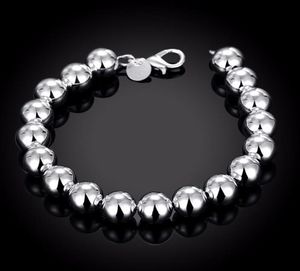 Bangle Fashion Jewelry 925 Pure Silver Plated Charm 10MM Solid Buddha BeadsHollow Beads Bracelets Gift Bag H1363492697