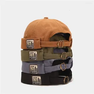 Berretti di cofano per bicchieri berretti retrò cupola melone cotone hip hop cappello docker per uomini donne unisex meccanico