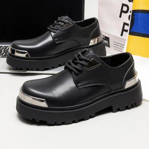 Casual Shoes Thick Bottom Leather Business For Men Punk British Style Male Oxford Platform Daily Wear Mens Formal Dress Footwear