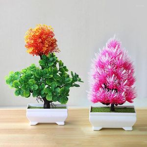 Декоративные цветы искусственные цветочные горшечно -сосны моделирование дерева зеленое растение