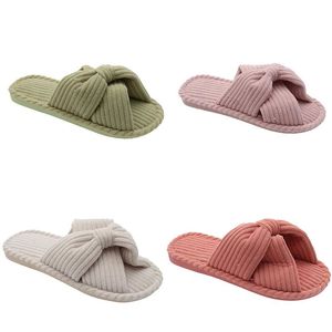 2024 Designer household cotton slippers slides women sandals pink yellow green white womens bowknot scuffs GAI