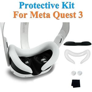 Silikon VR Face Cover för Meta Quest 3 Lens Protector Cap Kit Sweat Proof Protective Mask Accessories 240424