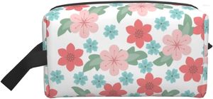 Storage Bags Makeup For Purse Cosmetic Bag Zipper Pouch Large Women Girls Travel Pink Floral