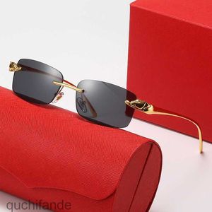 Top Nível Original Cartere Designer Sunglass Novos óculos de sol de cobre para homens e mulheres Moda Leopard Cabeça de sol Os óculos de sol combinam de miopia com 1: 1 logotipo real