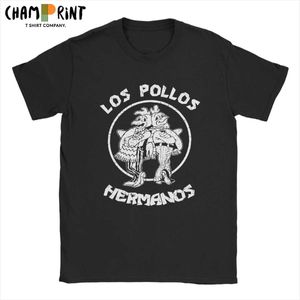 Męskie koszulki Męskie koszulki los Pollos Hermanos Breaking Bad 100% bawełniana koszulka krótka płyta Leting Call Saul T Shirt CREWNECK TOPS T240425