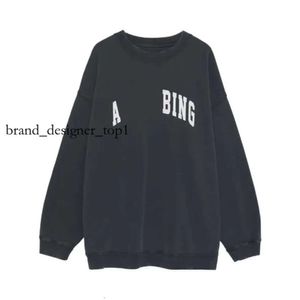 Anines Womens Hoodies Anines Binge Sweatshirt Ab Designer Hoodie Fashion Casual Letter Vintage Print Washed Anines Black Cotton Round Neck Women Loose Hooded 7861