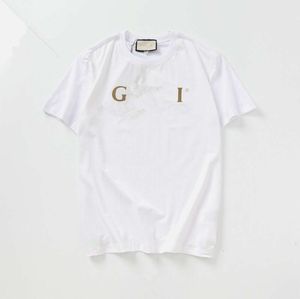 T-shirt de grife masculina famosa camisa masculina e feminina de alta qualidade Algodão de algodão solto de manga de manga solta feminina Casual Casual Mainstream Moda