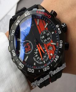 1 Miyota Quarz Chronograph Herren Watch Ayrton Senna Edition PVD Stahl Schwarzes Zifferblatt Stoppwatch Red Rubber Uhren 3 Styles puretime01 Z160A14621532