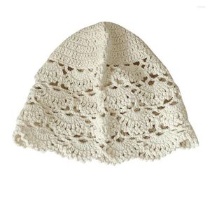 Berets handgefertigt häkelnde Spitzenhut Vintage Turban Casual Elegant Beanie für Frauen Mädchen