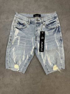 Designer dżinsy fioletowe dżinsy dżinsowe spodnie Męskie dżinsy krótkie Hip Hop Hole Shorts Casual Purple Shorts Ubranie 29-40 Rozmiar Wysokiej jakości szorty dżinsy 879