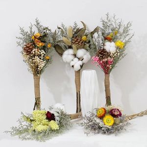 装飾的な花乾燥した自然の尾デイジーローズ恋人グラスコットウェディングパーティーの装飾自由hoho室のテーブル装飾