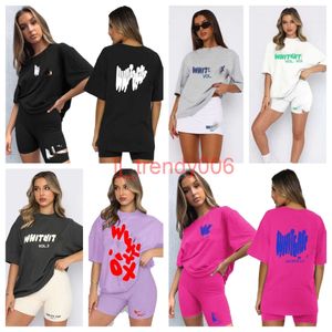 Mädchen weißes Hemd Sets Frauen T -Shirt Designer T -Shirt Sommer Tops Loses Solid Color Sweatshirt T -Shirt Luxury Casual Clothet Tide Sprühte Tops Frauen Foxys Tracksuit Anzug Az