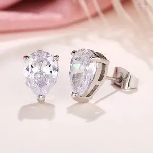 Серьги -грибы Caoshi Simple Style Water Drop Crystal Sears Женские ежедневные носимые аксессуары универсальные украшения для женщин серебряный цвет