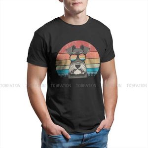 T-shirt maschile Il miglior papà schnauzer sempre più recenti in poliestere Thirts Cool Dog Hip Hop Fashion Roar Male Graphic Tops maglietta O Neck T240425