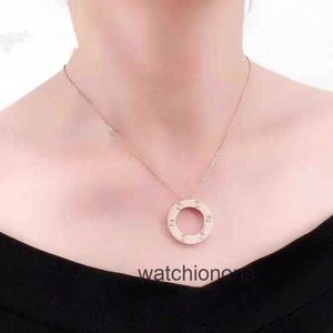 High Quality Luxury Necklace Cartter Classic atmospheric shiny round cake necklace with fashionable temperament light luxury versatile niche and minimalist