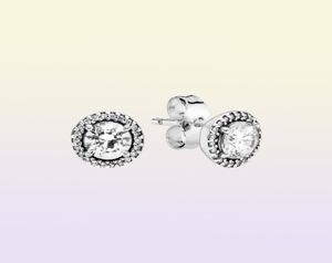 Classic Elegance Stud Earrings Authentic 925 Sterling Silver Studs Clear Cz Passar European Style Studs Jewelry Andy Jewel 296272CZ5922244