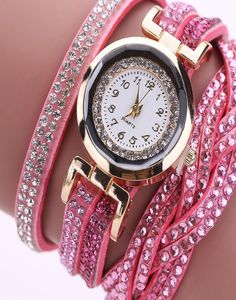 2019 Explosionsmodeller set med Diamonds Pu Belt Circle Ladies Fashion Armband Watch9196315