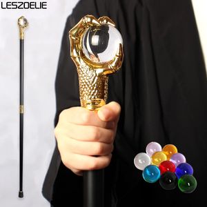 10 Colors Luxury Gold Dragon Claw Crystal Ball Walking Stick Men Fashion Party Walking Canes Women Elegant Vintage Walking Stick 240416